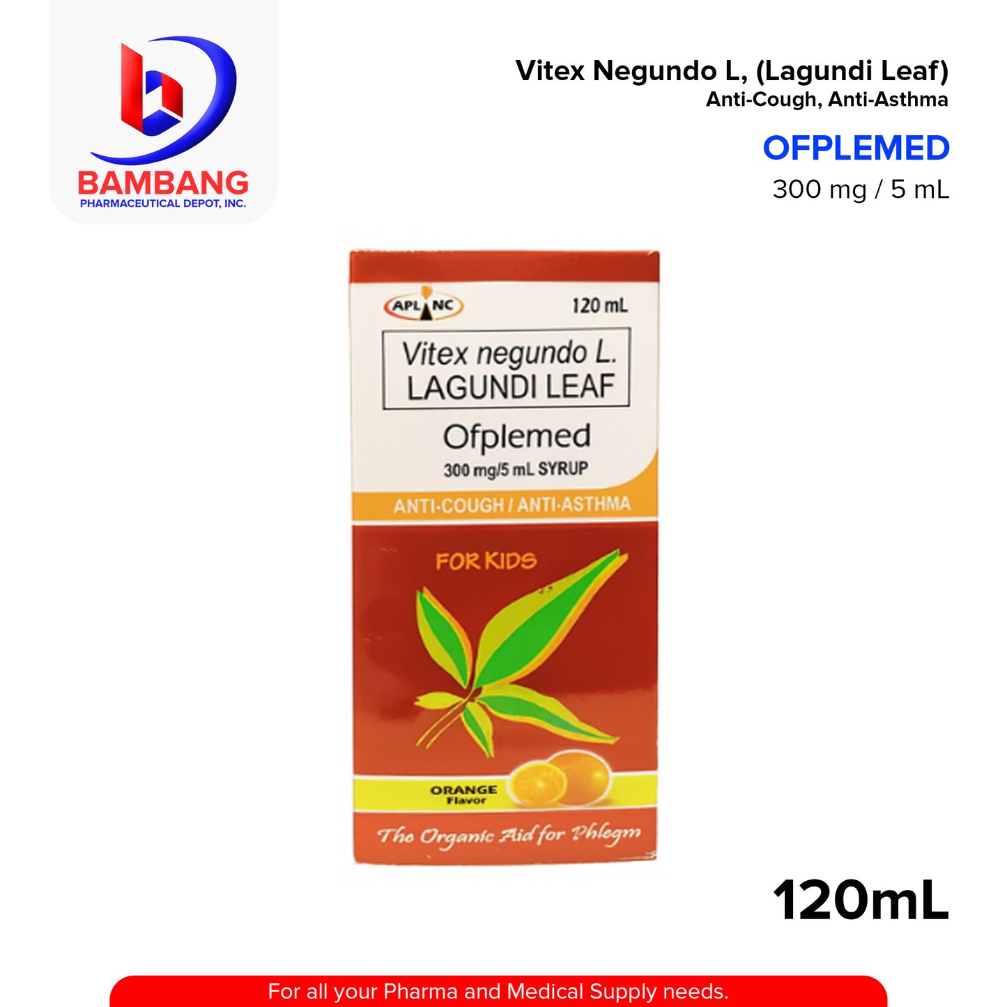 OFLEMED Lagundi Leaf Lagundi Leaf 300mg/5ml Syrup 120ml 120ml
