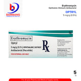 OPTRYL Erythromycin 0.5% Opthalmic Ointment Antibacterial 5g