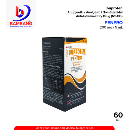 PENFRO Ibuprofen 200 mg / 5 mL Suspension Antipyretic Analgesic Non Steroidal Anti Inflammatory Drug