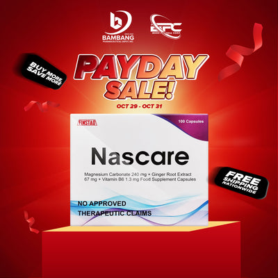NASCARE Magnesium Carbonate 240 mg + Ginger Root Extract 67 mg + Vitamin B6 1.3 mg Food Supplement Capsule 100's