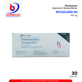 TELMISARTAN Retaguard 80 Angiotensin II Receptor Blocker 30's