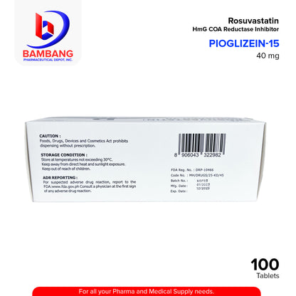 ROSUSAPH Rosuvastatin 40mg Film Coated Tablets 100's