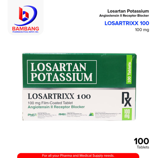 LOSARTRIXX Losartan Potassium 100mg Film Coated Tablet 100's