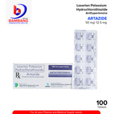 ARTAZIDE Losartan Potassium Hydrochlothiazide Antihypertensive 50 mg / 1.25 mg Film Coated Tablet 100's