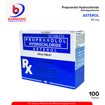 ASTEROL Propranolol Hydrochloride 40mg Tablet 100's