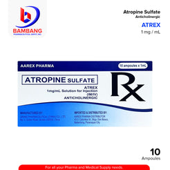 ATREX Atropine Sulfate Anticholinergic 1mg / mL Ampoules 10's – Bambang ...