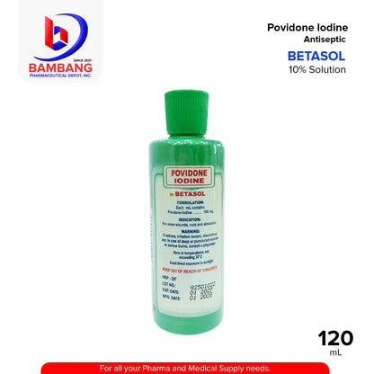 BETASOL Povidone Iodine 10% Solution Antiseptic 120ml