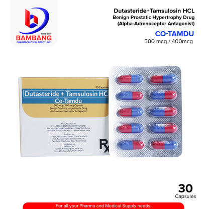 CO-TAMDU Dutasteride + Tamsulosin HCI 500mcg / 400mcg Capsule 30's