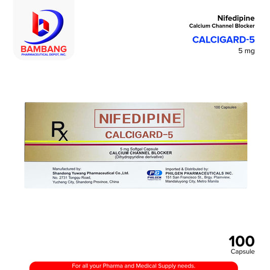 CALCIGARD Nifedipine 5mg Softgel Capsule 100's