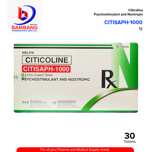 CITISAPH-1000 Citicoline 1g Film Coated Tablet 30's