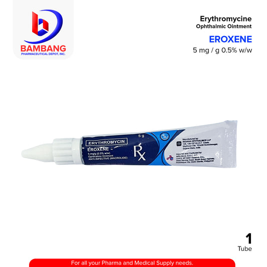 EROXENE Erythromycin 5mg/g (0.5% w/w) Ophthalmic Ointment 1 Tube 5g
