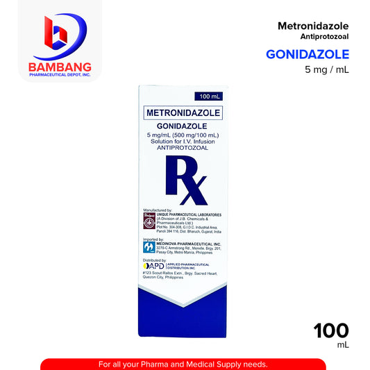 GONIDAZOLE Metronidazole Antiprotozoal 5 mg / mL 100mL