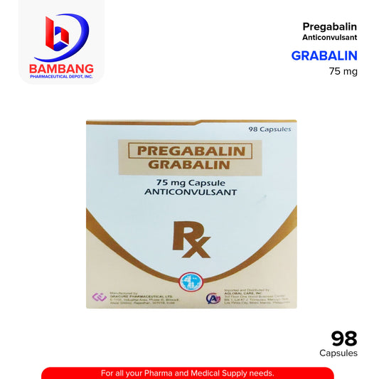 GRABALIN Pregabalin Anticonvulsant 75 mg Capsules 98's