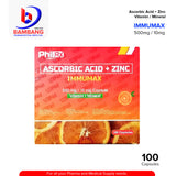 IMMUMAX Ascorbic Acid + Zinc 500mg/10mg Capsule 100's