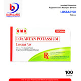 LOSAAR 50 Losartan Potassium 50mg Film-Coated Tablet 100's