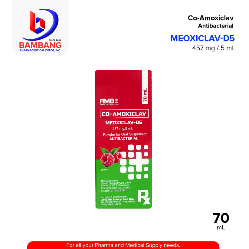 MEOXICLAV Co-Amoxiclav 457 mg . 5 mL Powder for Oral Suspension Antiba ...