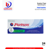PARTNERS Surgical Tape Hypoallergenic 1/2 inch x 10 yards Roll 24's