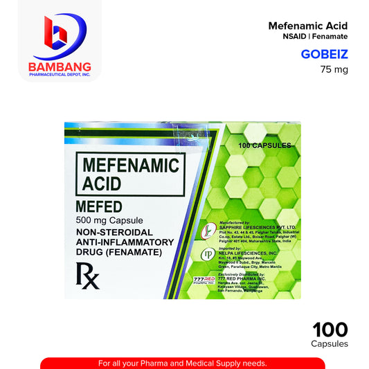 MEFED Mefenamic Acid Non Steroidal Anti Inflammatory Drug Fenamate Capsule 100's
