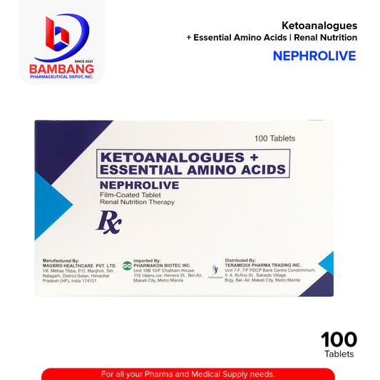 NEPHROLIVE Ketoanalogues + Essential Amino Acids Film-Coated Tablet Renal Nutrition Therapy Tablet 100's