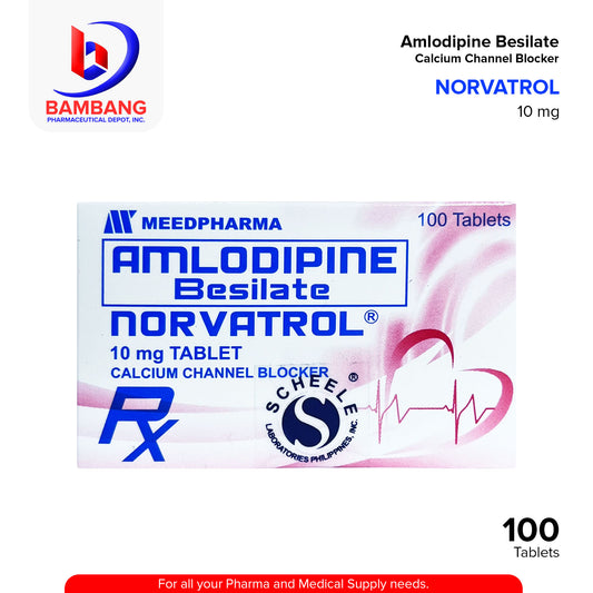 NORVATROL Amlodipine Besilate Calcium Channel Blocker 10mg Tablet 100's