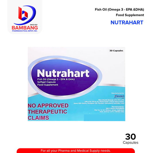 NUTRAHART Fish Oil Omega 3 - EPA & DHA Food Supplement Softgel Capsule 30's
