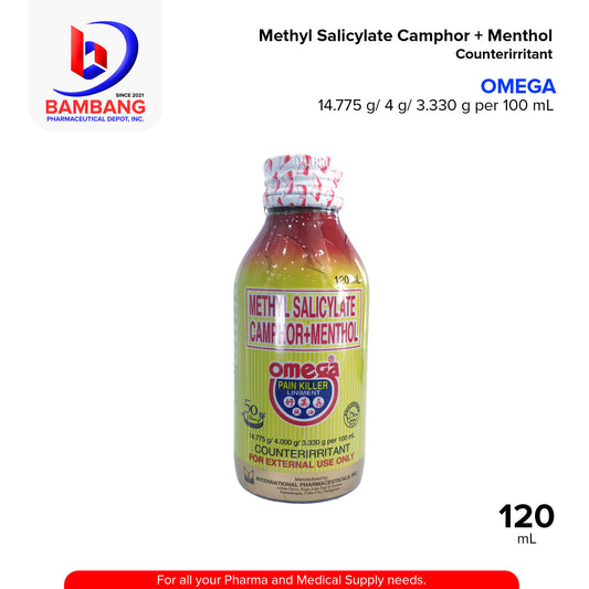 OMEGA Methyl Salicylate Camphor + Menthol Pain killer Liniment 120mL