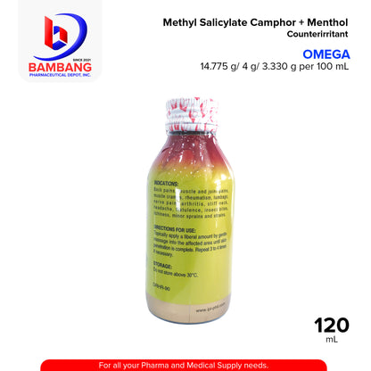 OMEGA Methyl Salicylate Camphor + Menthol Pain killer Liniment 120mL