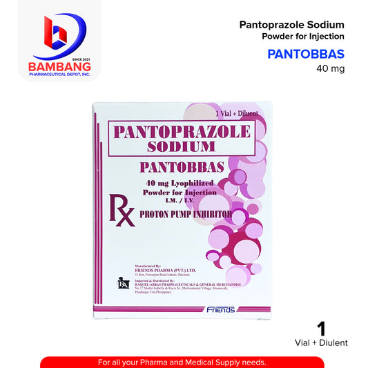 Pantoprazole Sodium 40mg Lyophilized Powder for Injection I.M/I.V Vial 1's