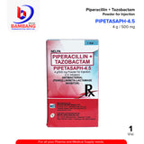 PIPETASAPH 4.5 Piperacillin + Tazobactam 4g/500mg Powder for Injection for IV Infusion Vial 1's