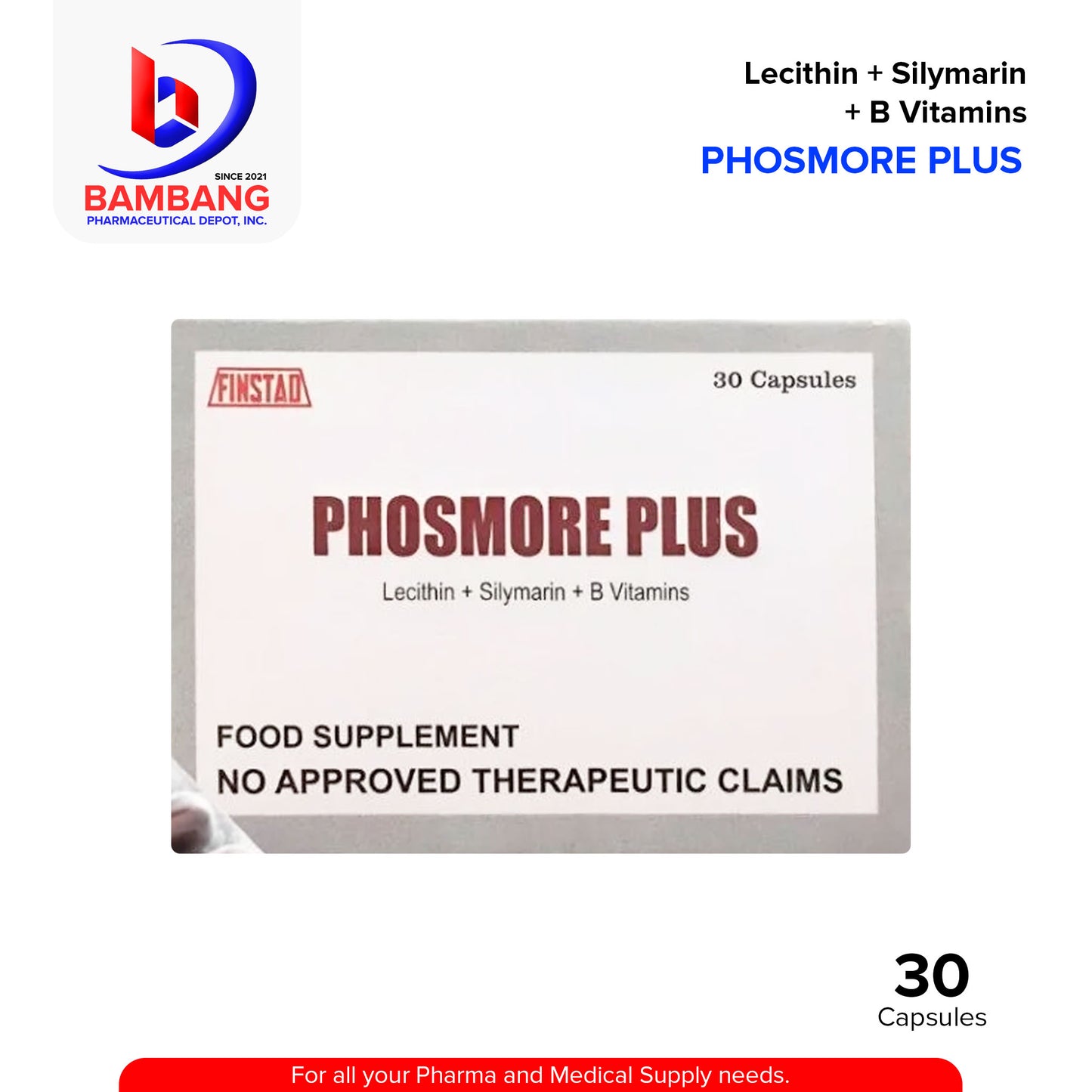 PHOSMORE PLUS Lecithin Silymarin B Vitamin Capsule 30's