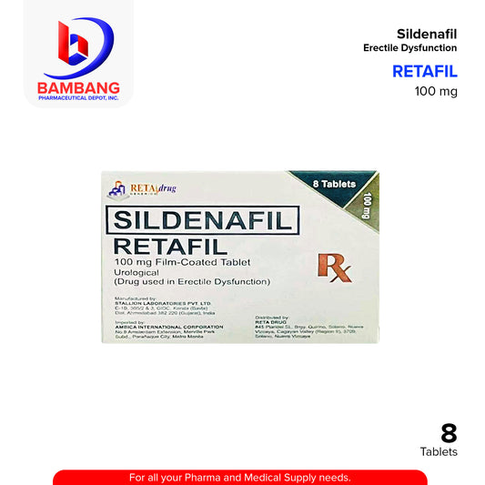 RETAFIL Sildenafil 100mg Film Coated Tablet 8's