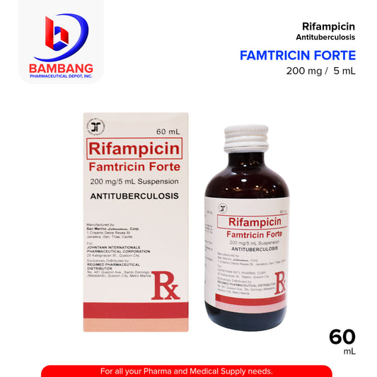 FAMTRICIN FORTE Rifampicin 200mg / 5ml Suspension Antituberculosis 60ml