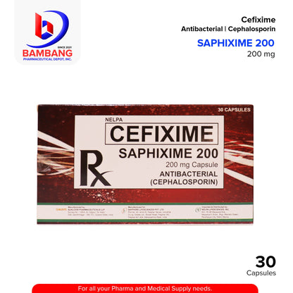 Saphixime Cefixime Antibacterial Cephalosporin 200mg Capsule 30's