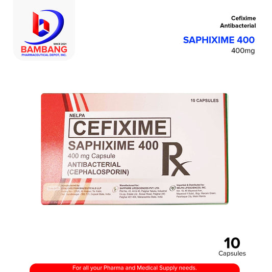 SAPHIXIME Cefixime 400mg Capsule 10's