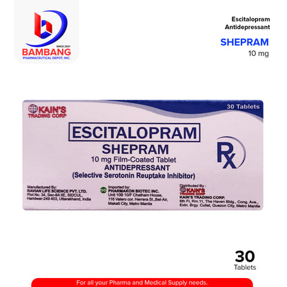 SHEPRAM Escitalopram 10 mg tablets 30's