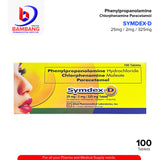 SYMDEX-D Phenylpropanolamine Hydrochloride Chlorphenamine Maleate Paracetamol 25mg / 2mg / 325mg Decongestant Antihistamine Analgesic Antipyretic Tablet 100's