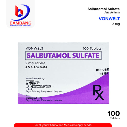 VONWELT Salbutamol Sulfate Anti Asthma 2mg Tablet 100's