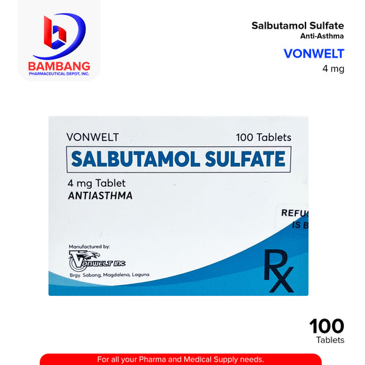 VONWELT Salbutamol Sulfate Anti Asthma 4mg Tablet 100's