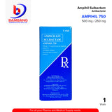 AMPIHIL 750 Ampihil Sulbactam Antibacterial 500 mg / 250 mg Powder for Injection Vial 1's