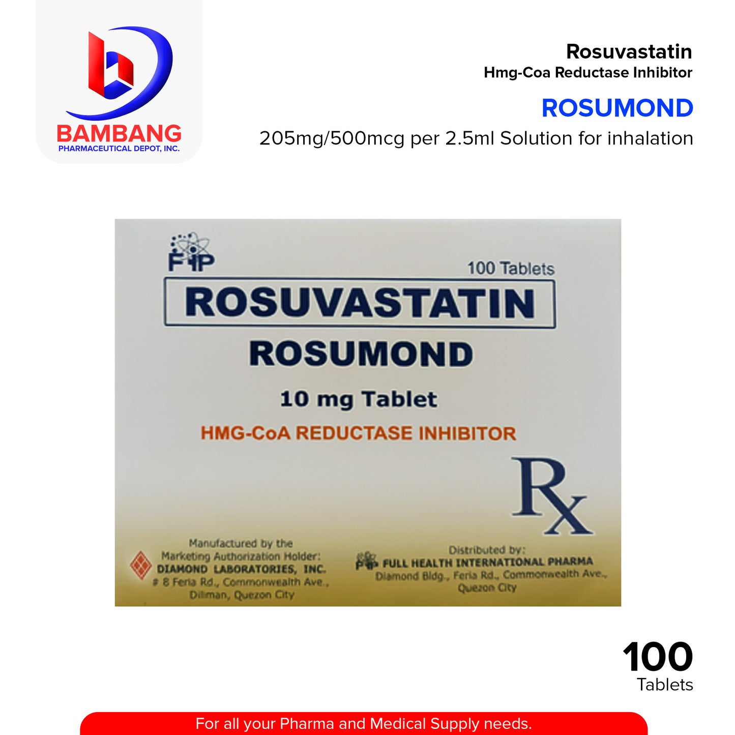 ROSUMOND Rosuvastatin 10mg Tablet 100's