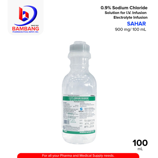 SAHAR 0.9% Sodium Chloride 900 mg Solution for IV Infusion