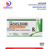 SAPHRIVAX-400 ACICLOVIR Anti Viral Direct Acting 400 mg Tablet 100's