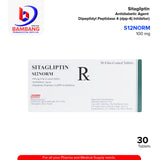 SI2NORM Sitagliptin Anti Diabetic Agent Dipeptidyl Peptidase 4 DPP-4  Inhibitor 100 mg Tablet 30's