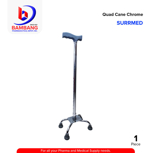 SURRMED Quad Cane Chrome Stable & Adjustable Walking Aid for Enhanced Mobility and Support 1's