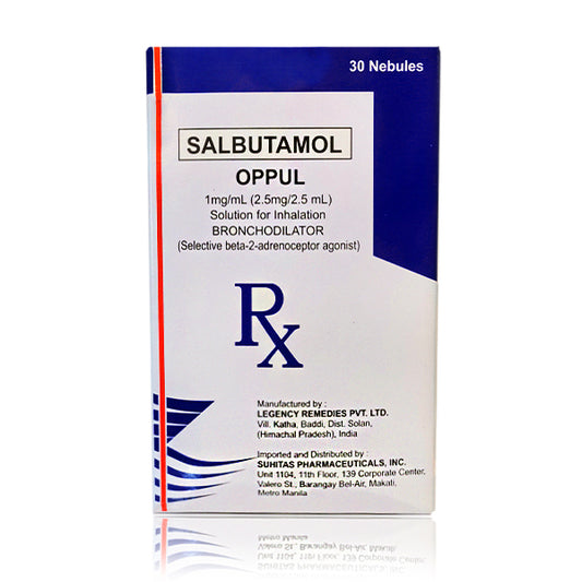 Salbutamol (Oppul) 1mg/ml 2.5mg/2.5ml Solution for Inhalation Nebules 30's