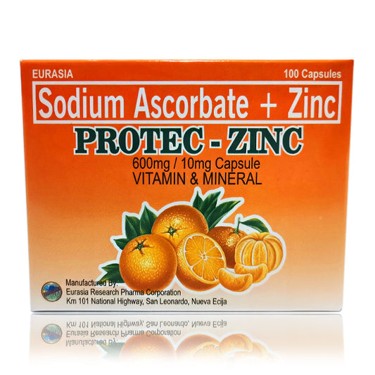 Sodium Ascorbate + Zinc ( Protec - Zinc ) 600mg/10mg Capsule 100's