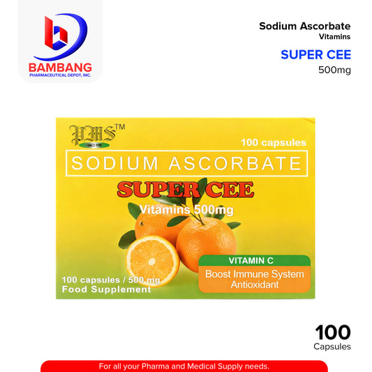 SUPERCEE PLUS Sodium Ascorbate Fortified with Zinc 500mg Capsule 100's