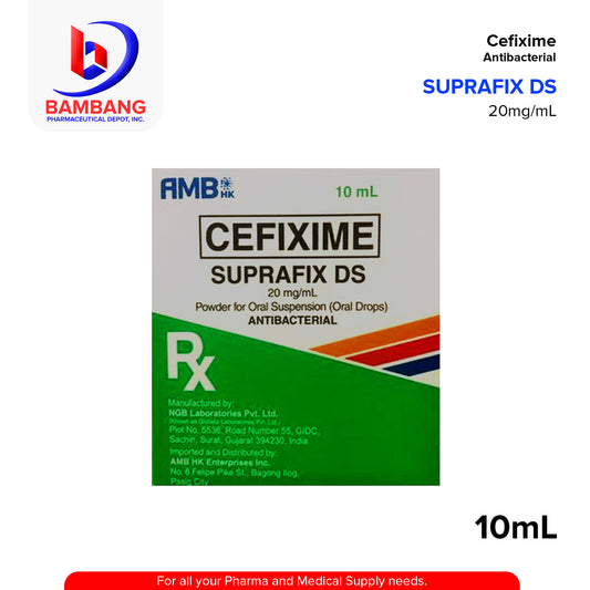 SUPRAFIX DS Cefixime 20mg/ml Powder for Oral Suspension (Oral Drops) 10ml