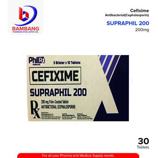 SUPRAPHIL Cefixime 200mg Tablet 30's