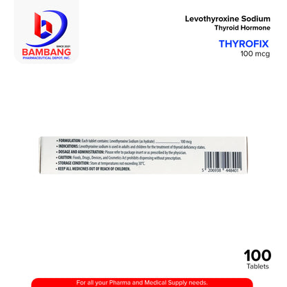 THYROFIX Levothyroxine Sodium 100 mcg Thyroid Hormone Tablet 100's 